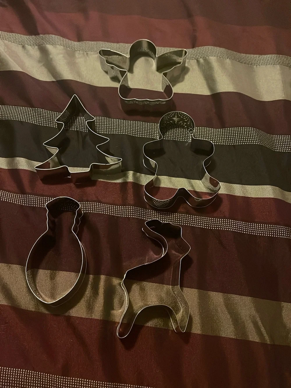 Stainless Steel Christmas Cookie Cutter Set - Silver Holiday Shapes
